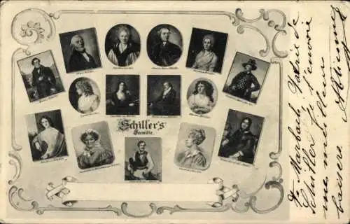 Ak Bilder von Schillers Familie, Caroline, Ernst