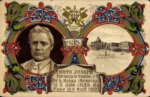Litho Papst Pius X., Giuseppe Melchiorre Sarto, Vatikan
