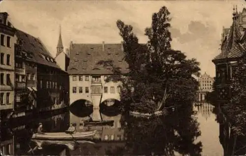 Ak Nürnberg in Mittelfranken, Blick von der Museumsbrücke