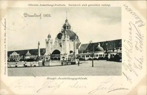 Ak Düsseldorf am Rhein, Haupt-Ausstellungsgebäude 1902