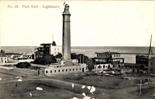 Ak Port Said Ägypten, Leuchtturm