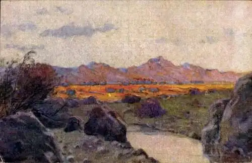 Künstler Ak Müller, Peter Paul, Namibia, Landschaft aus Deutsch Südwestafrika, Kolonialkriegerdank