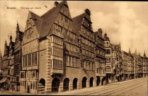 Ak Hansestadt Bremen, Rathaus, Markt