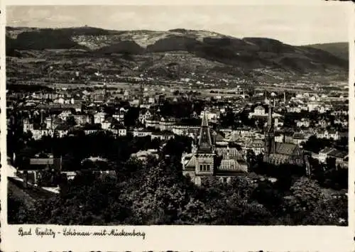 Ak Teplice Šanov Teplitz Schönau Region Aussig, Blick auf den Ort mit Mückenberg