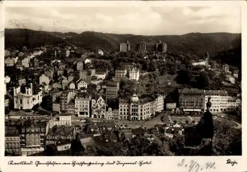 Ak Karlovy Vary Karlsbad Stadt, Totale, Imperial Hotel, Stoja 10335