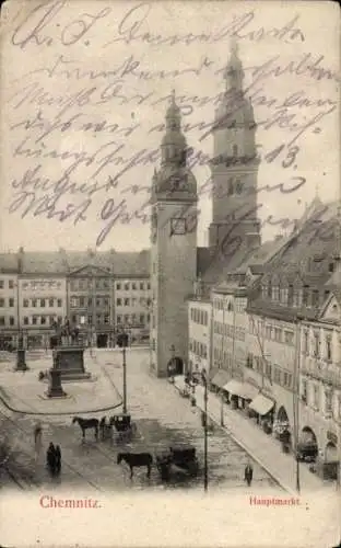 Ak Chemnitz in Sachsen, Hauptmarkt