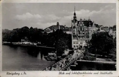 Ak Kaliningrad Königsberg Ostpreußen, Schlossteichbrücke, Stadthalle