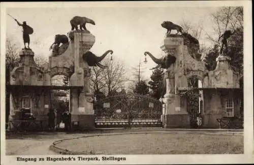 Ak Hamburg Eimsbüttel Stellingen, Carl Hagenbecks Tierpark, Eingang