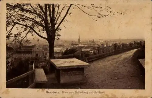 Ak Grudziądz Graudenz Westpreußen, Gesamtansicht, Blick vom Schlossberg