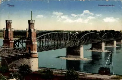 Ak Toruń Thorn Westpreußen, Eisenbahnbrücke