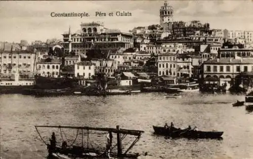 Ak Galata Konstantinopel Istanbul Türkei, Teilansicht, Pera