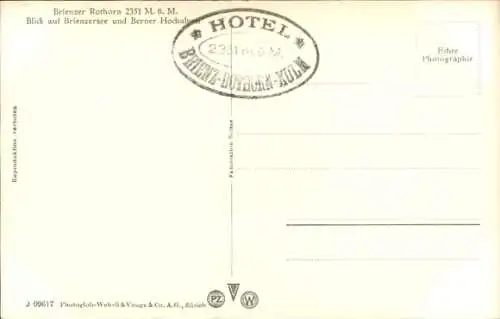 Ak Brienz Kanton Bern, Brienzersee, Berner Hochalpen