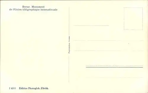 Ak Bern Stadt Schweiz, Welttelegrafen-Denkmal