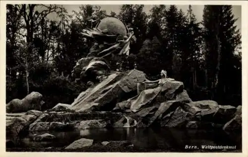 Ak Bern Stadt Schweiz, Weltpost-Denkmal