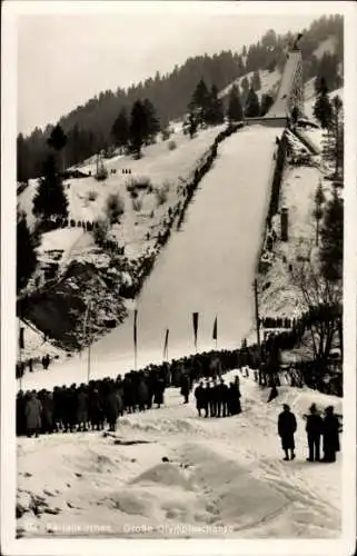 Ak Garmisch Partenkirchen in Oberbayern, Große Olympiaschanze, Winter