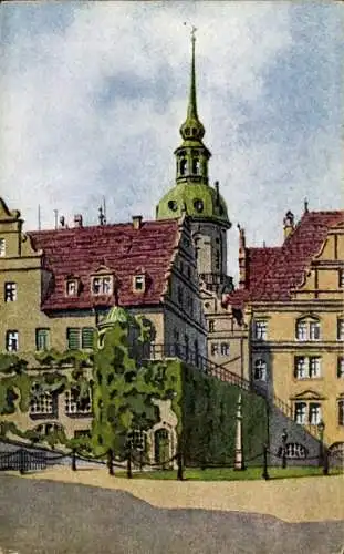 Künstler Ak Benkert, Walter, Dresden Altstadt, Schlosshof im Marstall