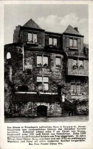 Ak Boppard am Rhein, Weinhaus Hotel Römer-Burg