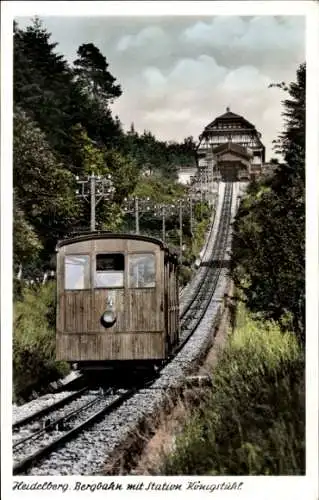 Ak Heidelberg am Neckar, Bergbahn, Station Königstuhl