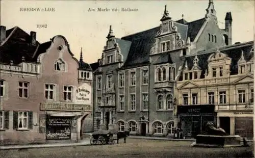 Ak Eberswalde im Kreis Barnim, Markt, Rathaus, Kaiser's-Kaffee