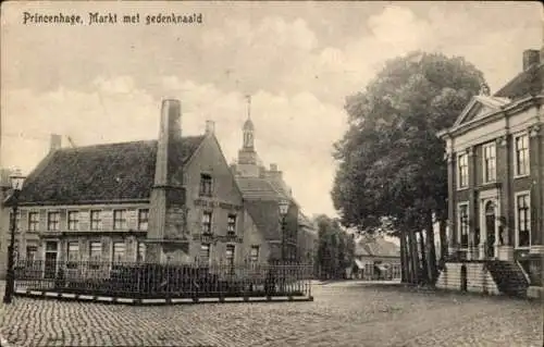 Ak Princenhage Breda Nordbrabant, Markt mit Gedenknadel