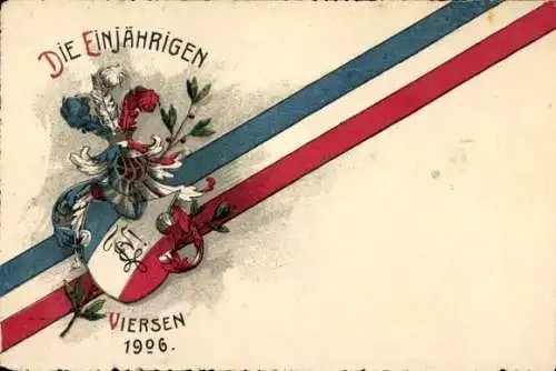 Studentika Ak Viersen in Nordrhein Westfalen, Die Einjährigen 1906