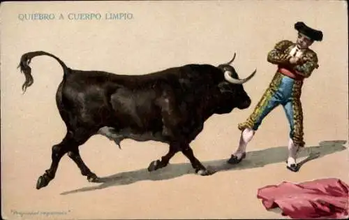 Litho Corrida de toros, Quiebro a Cuerpo Limpio