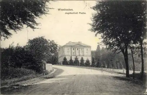 Ak Wiesbaden in Hessen, Jagdschloss Platte