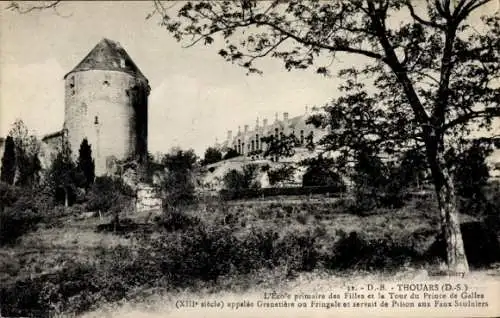 Ak Thouars Deux Sèvres, Mädchengrundschule, Prince of Wales Tower