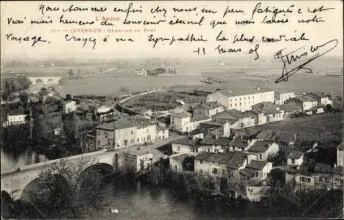 Ak Saverdun sur Ariège, Stadtteil Pont, Brücke