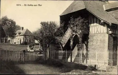 Ak Saint Aubin sur Mer Seine Maritime, Wohngebäude