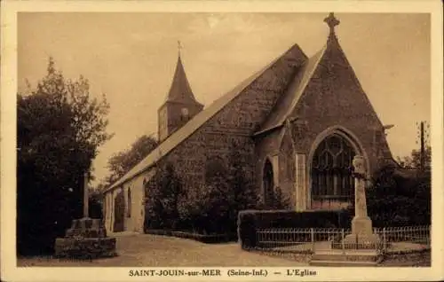 Ak Saint Jouin Bruneval Seine Maritime, Kirche