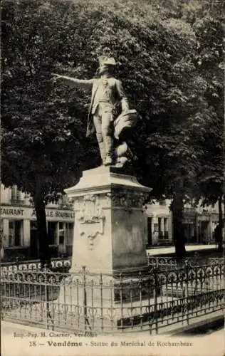 Ak Vendôme Loir et Cher, Statue von Marschall de Rochambeau