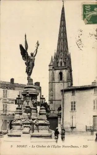 Ak Niort Deux Sèvres, Le Clocher de l'Eglise Notre-Dame