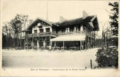 Ak Paris XII Bois de Vincennes, Restaurant de la Porte Jaune