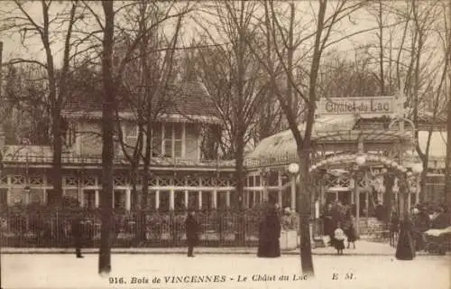 Ak Paris XII Bois de Vincennes, Chalet du Lac