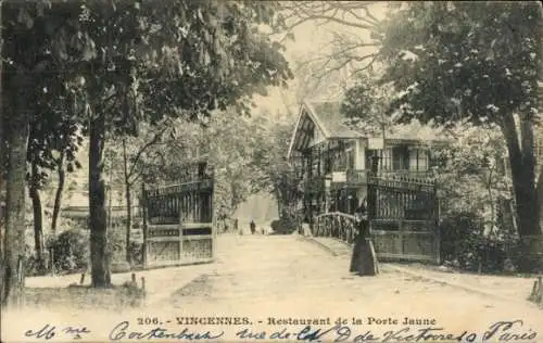 Ak Paris XII Bois de Vincennes, Restaurant de la Porte Jaune