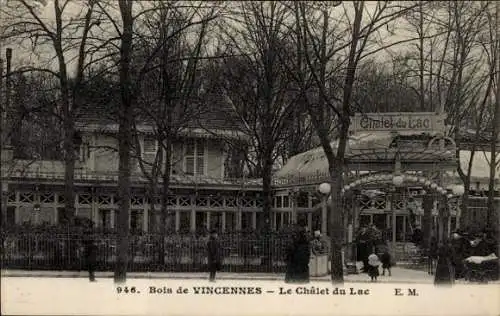 Ak Paris XII Bois de Vincennes, Chalet du Lac