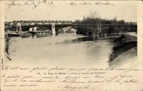 Ak Nogent sur Marne Val de Marne, Pont, Viaduc