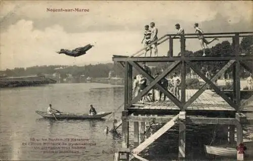 Ak Nogent sur Marne Val de Marne, Ponton de Natation de l'Ecole Militaire de Gymnastique