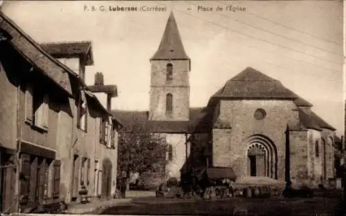 Ak Lubersac Corrèze, Place de l’Eglise