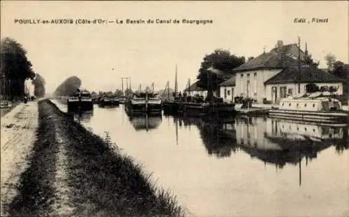 Ak Pouilly en Auxois Côte d’Or, Le Bassin du Canal de Bourgogne