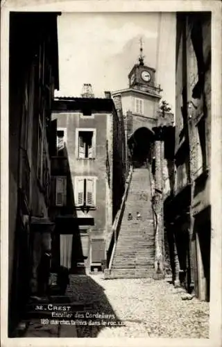 Ak Crest Drome, Escalier des Cordeliers