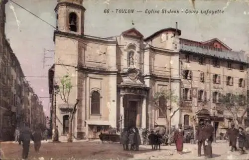 Ak Toulon Var, St. Jean Church, Cours Lafayette