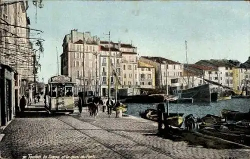 Ak Toulon Var, Quai du Parti, Straßenbahn