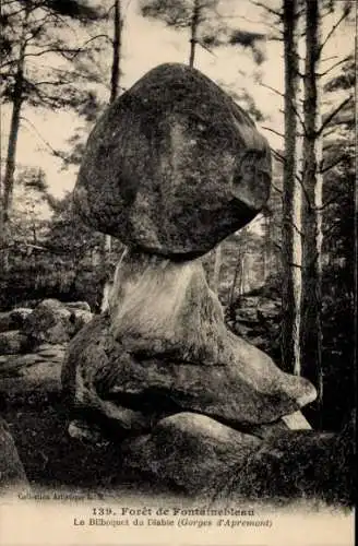 Ak Fontainebleau Seine et Marne, Forêt, Bilboquet du Diable