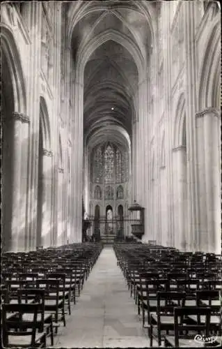 Ak Tours Indre et Loire, Kathedrale St-Gatien, Grande Nave