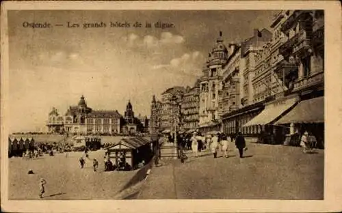 Ak Ostende Ostende Westflandern, Grands Hotels de la Digue