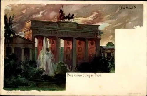 Künstler Litho Kley, Heinrich, Berlin, Brandenburger Tor