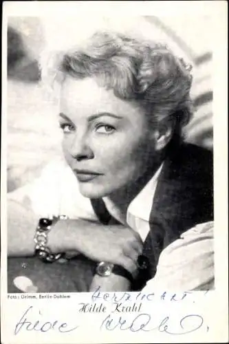 Ak Schauspielerin Hilde Krahl, Portrait, Autogramm
