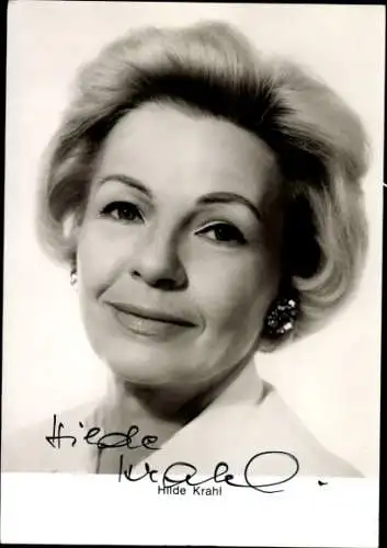 Ak Schauspielerin Hilde Krahl, Portrait, Autogramm